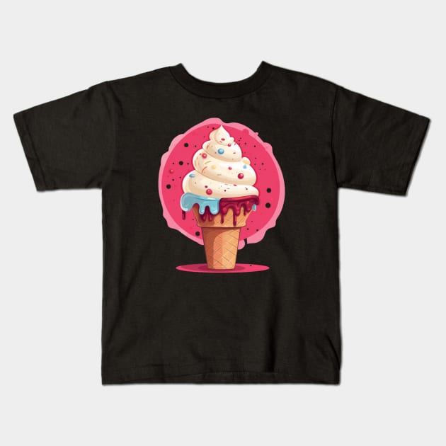 Strawberry Shortcake Icecream Kids T-Shirt by Nightarcade